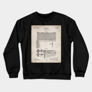 Tennis Net Patent - Tennis Lover Coach Instructor Art - Antique Crewneck Sweatshirt